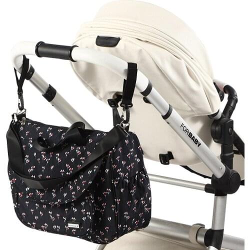 Flower Print Nylon Mommy Diaper Bag Durable Baby Nappy Bag Organizer Waterproof Shoulder Maternity Bag Handbag For Stroller 1pcs