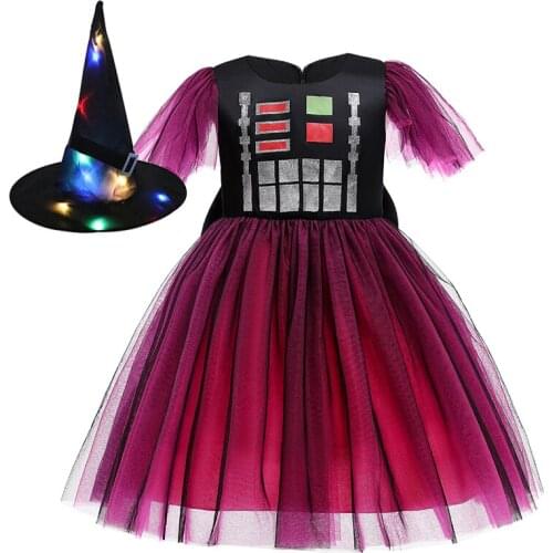 2020 New Hit Winter Autumn Girl Mesh Tutu Dresses 3 to 10 Years Dress for Girls Halloween Hat Kids Clothes Set Children Clothing