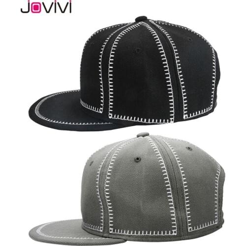 Jovivi New Arrival 1pc Unisex Personalised Cap Classic Snapback Baseball Hat Plain Blank Adjustable Hip Hop Cap Black Gray Color