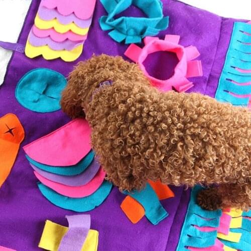 Dog Snuffle Mat Puppy Cat Pet Sniffing Training Soft Pet Nose Pad Puppy Activity Training Blanket Detachable Fleece Pads
