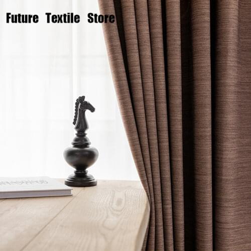 Solid Color Curtains Bay Windows French Windows Simple Modern Style Blackout Products Curtains for Living Dining Room Bedroom