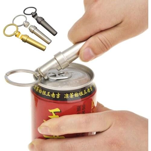 Kitchen Tools Multifunctional Zinc Alloy 3 In 1 Bottle Opener Keychain Outdoor Portable Mini Wine Beer Can Opener Wood Corkscrew