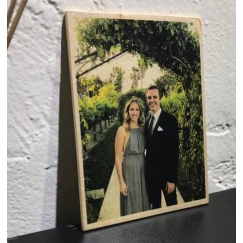 Personalize newlywed couple picture on Wood Ornaments customize family Christmas Wood Photo Prints
