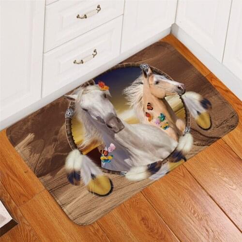 Wolf Feather Doormat Boho Rug Carpet Area Indoor Outdoor Rugs Non Slip Front Door Mats