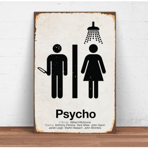 Psycho retro movie Metal Tin Sign Pin Up Metal Sign Metal Decor Wall Sign Wall Decor(20cmx30cm) US92