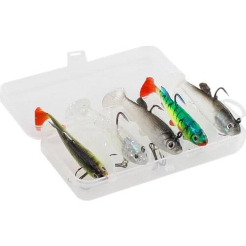 5pcs/Box Fishing Lures with Floating Rotating Tail Barb Treble Hooks and 7 Segments Multi Jointed Swimbaits Fish Tackle Kits