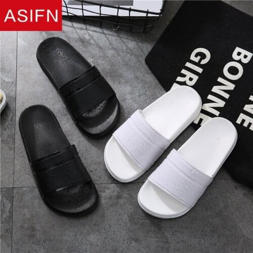 ASIFN Beach Mens Slides Summer Classic Men Slippers Outdoor EVA Women Flip Flop Black White Casual Male Shoes Flip Flops Men