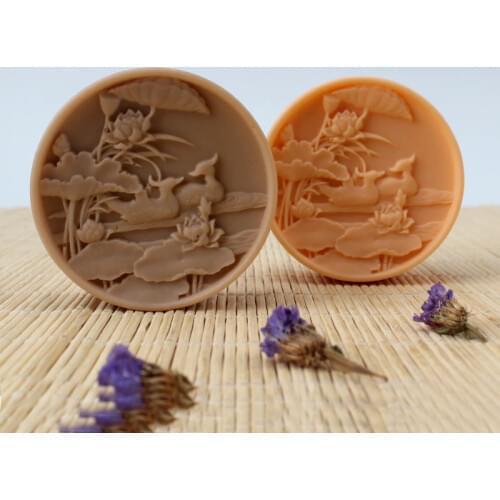 Handmade Silicone Soap Mold Round Relief Craft Resin Mould