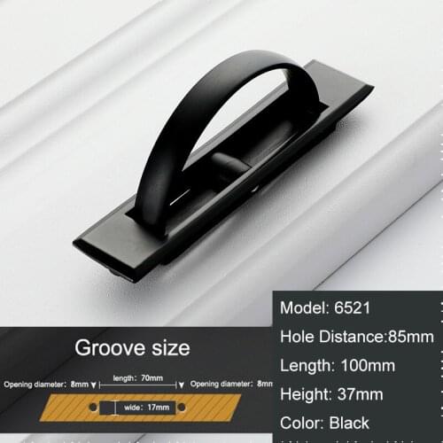 Tatami Hidden Door Handles Zinc Alloy Recessed Flush Pull Cover Floor Cabinet Handle Bright Chrome Dark Furniture Hardware