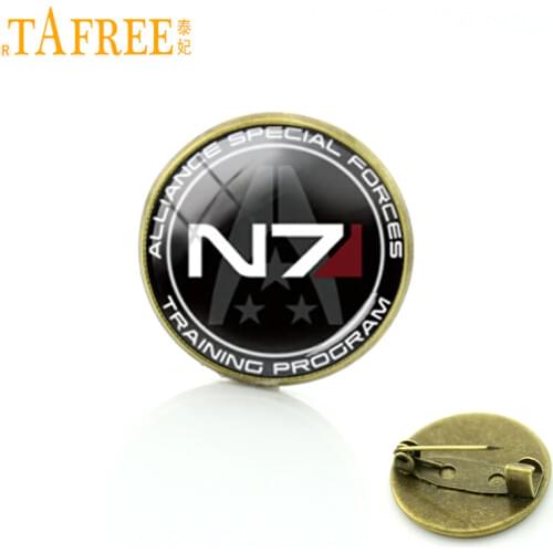 TAFREE Elegant Charm Winter Style Mass Effect Inspired N7 Jewelry Computer Circuit Board Brooch Pins Vintage Men Badge C488