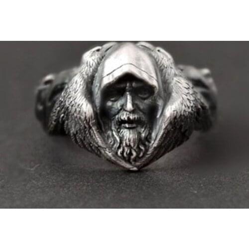 Mysterious Scandinavian Mythology Ring Odin Great God Viking Warrior Arctic Wolf Gothic Ring For Mens Punk Party Jewelry B3P542