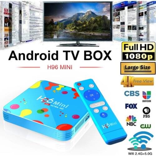 1Set 4GB 32/128GB H96 Mini For Android 9.0 Smart TV Box H6 Quad Core 6K Wifi Multi-Language HD Player Set Top Box