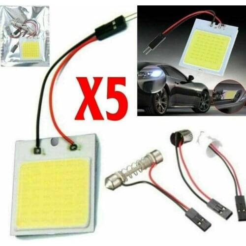 US 5PC 48 SMD White Light COB LED T10 4W 12V Car Interior Panel Light Ceiling Light LED Bulb SMD Car Light Highlight Hot Sale
