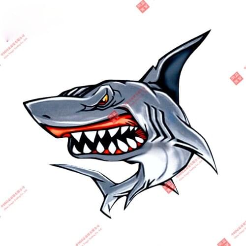 Cartoons Car Sticker Shark Colorful Car Styling Vinyl Motorcycl Decals Cover Scratches Waterproof PVC