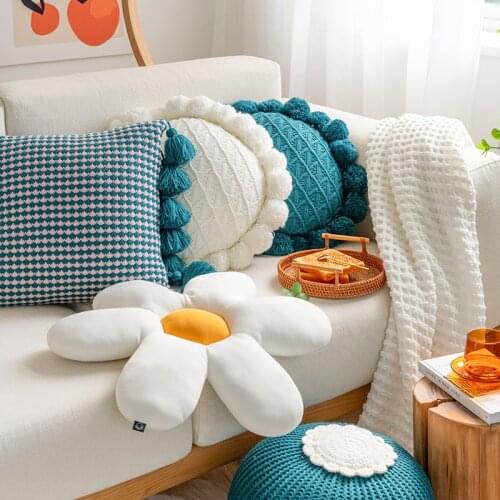 Nordic Style Knitting Tassels Cushion Cover Pillow Cover Case Home Decoration For Car Sofa Living Room Bed Room