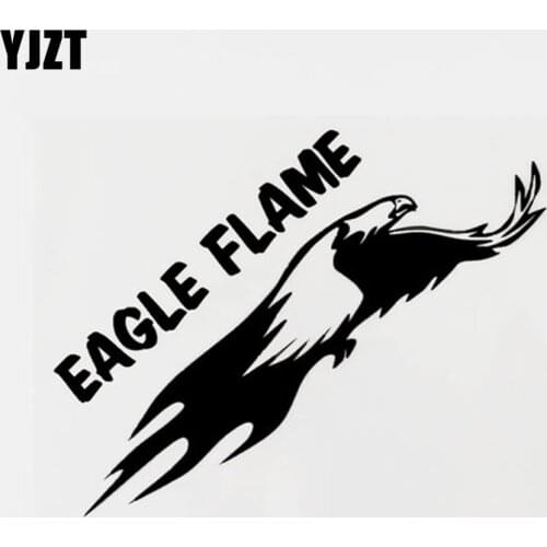 YJZT 15.5CM×12CM Creative Animal Eagle Flame Vinyl Decor Car Sticker Decal Black/Silver 8C-0394