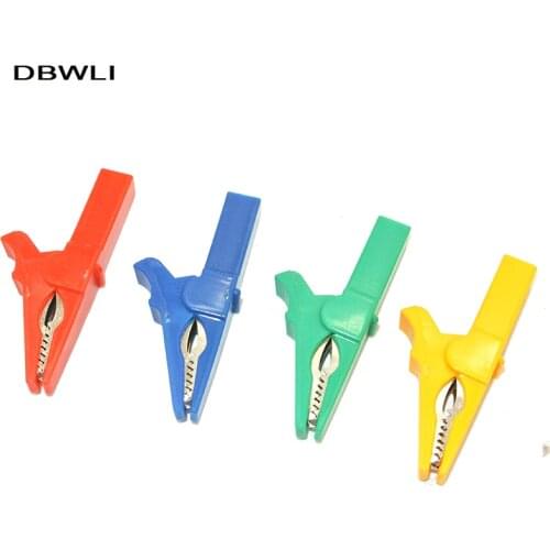 10pcs 6 Color 32A 1000V Crocodile Alligator Folders Safety Test Clips For 4mm Shrouded Banana Plug Copper
