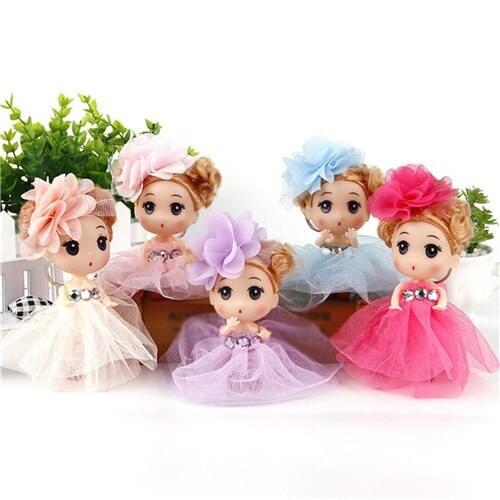 Fashion 1PC Princess Doll Wedding Dress Girl Doll Key Chain Pretand Play Toy Gift For Kids Children Random Color
