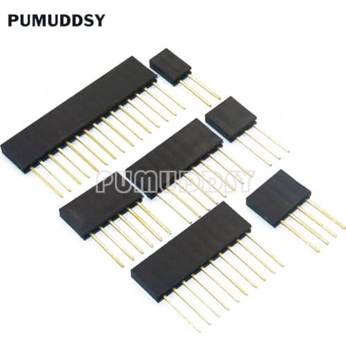 10piece 2.54mm Single Row Female Long Pins 11mm Breakaway PCB Board Pin Header Socket Connector 2/3/4/6/8/10/15PIN For Arduino