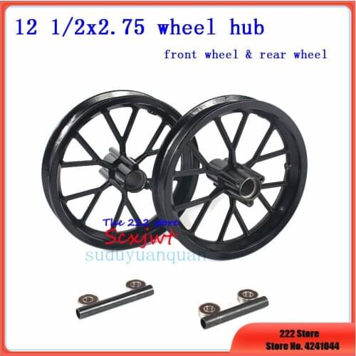 12.5 inch Mini Dirt bike Black wheel hub 12 1/2x2.75 Front & rear rim for 49cc Motorcycle Mini DirtBike Tire MX350 MX400 Scooter