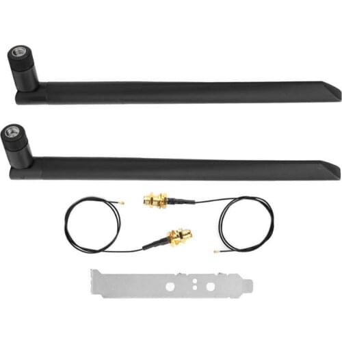 2Pcs IPEX4 to SMA Cable for M.2 WiFi Bluetooth External Extension + 2Pcs 8DB Antenna network card for laptop