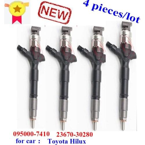 4pc /lot 0950007410 Common Rail Diesel Injector 095000-7410 23670-30280 NEW 2367030280 for Toyota Hilux
