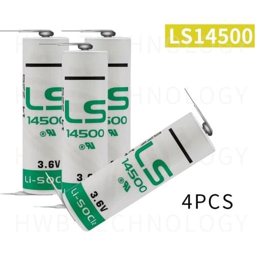 4pcs New original For Saft LS14500 14500 AA 3.6V PLC industrial automation equipment CNC machine lithium battery with pins