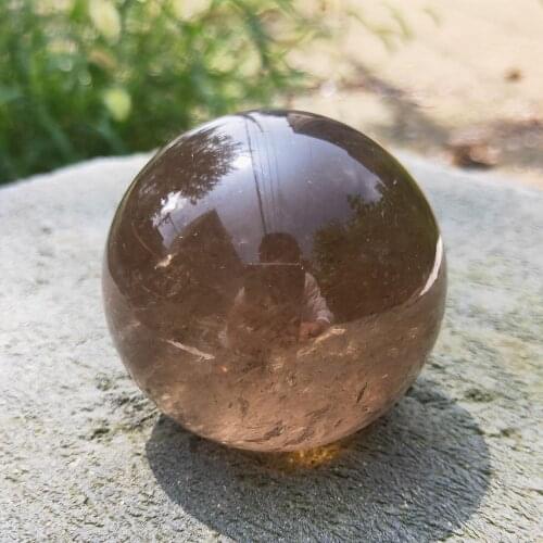 5.5cm Smoky Crystal Sphere Natural Brown Quartz ball Gemstone Orb Reiki healing