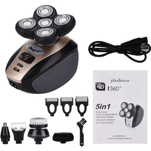 5 In 1 Hair Clipper Precision Trimmer Electric Shaver Floating Blade Hair Cutting Machine Rechargeable Mens Face Care Tool Kit
