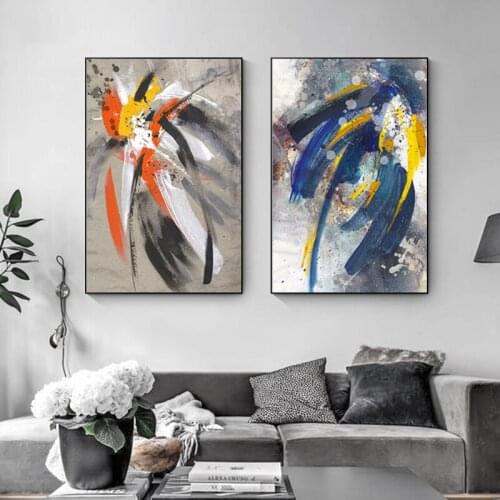 Abstract Graffiti Art Feather Canvas Painting Modern Art Posters and Print Wall Art Picture for Living Room Home Decor Paintings