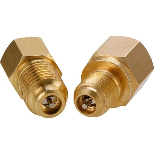 2Pcs R12 R22 to R134a Adapters Refrigerant Pump Port Connection Adapters 1/4" Flare Female 1/2" ACME Male Refrigeration