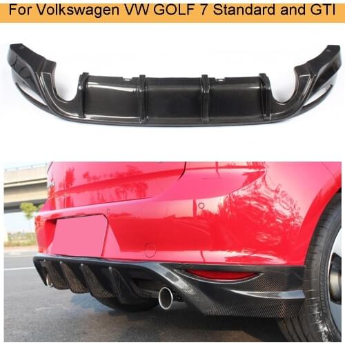 Carbon Fiber Auto Car Rear Bumper Diffuser Lip Spoiler For Volkswagen VW GOLF VII 7 MK7 Standard and GTI 2014-2016 Rear Diffuser
