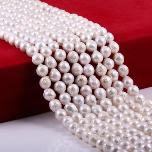 Natural Freshwater Pearls Round Shape Beaded Loose Bead for DIY Elegant Necklace Bracelet Accessories Jewelry Making 10x11mm