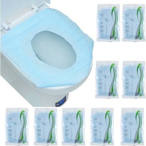 50 Pcs/Set Travel Toilet Seat Covers Flushable Disposable Toilet Seat Covers for Travel E2S