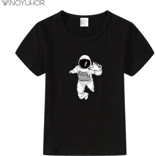 2020 New Summer Children T-shirt The Astronauts Space Cotton T Shirt Girl Short Sleeve Tshirts Kids Baby Clothes Boy Tops Tee