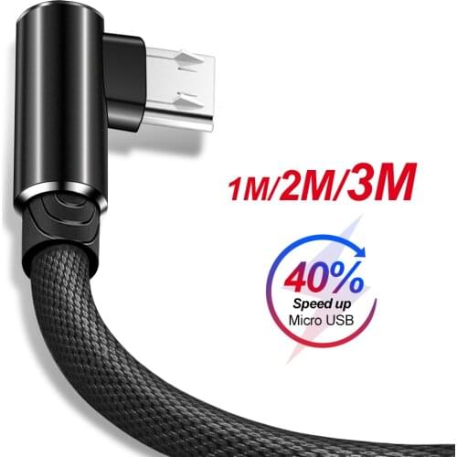 OLAF Micro usb cable 90 Degree Fast Charging Micro usb charger Microusb cord data For huawei xiaomi redmi Tablet cable micro usb