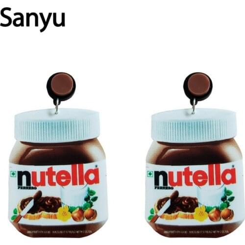 Exaggerated Funny Chocolate Cream Bottle Acrylic Drop Earrings Lovely Food Dangle Earrings Fashion Jewelry Brincos for Female