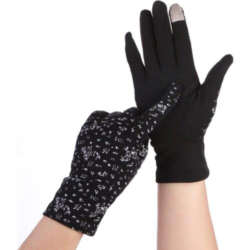 Summer Women Sunscreen Touch Screen Gloves Skid Breathable Anti-UV Elasticity Female Gloves Short Cotton Thin Soft Gloves