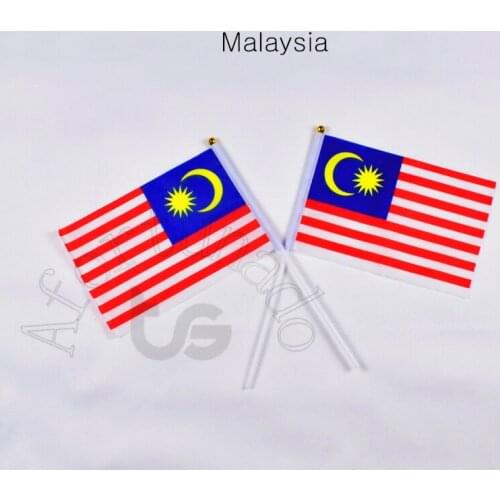 Malaysia flag Banner 14*21cm hand waving National flag Home Decoration flag banner