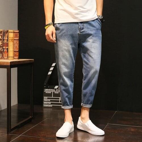 Fashion 2021 denim jeans mens spring fashion brand loose large size 42 pants mens Korean all-match teenagers harem pants