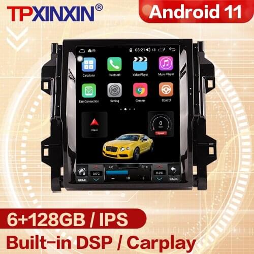 128G Android 11 Tesla Screen Multimedia Stereo For Toyota Fortuner 2018 2019 2020 GPS Navigation Radio Receiver Player Head Unit
