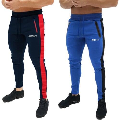 2019 Fashion Men Gyms Pants Joggers Fitness Casual Long Pants Men Workout Skinny Sweatpants Jogger Tracksuit Cotton Trousers