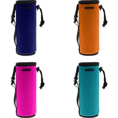 Premium Neoprene Bottle Sleeve Bag Water Bottle Pocket with Handy Drawstring and