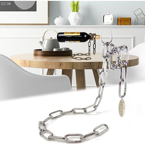 New Creative Magic Chain Wine Bottle Holder Decorative Wine Storage Bar Table Decoration Wine Rack Gifts Room Decor bar storage