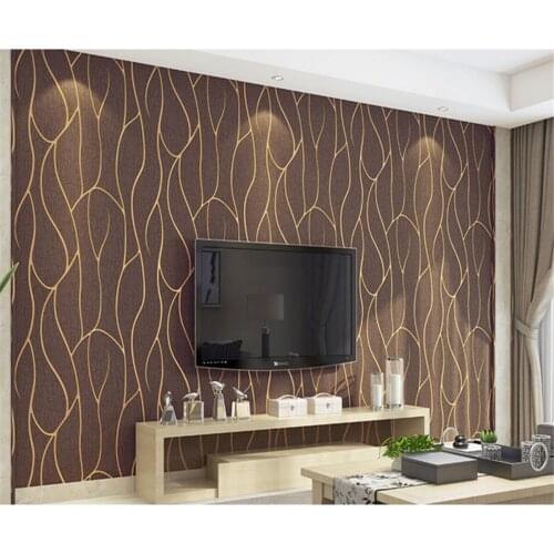Beibehang Simple TV background wallpaper thick deerskin leather bedroom living room non - woven striped 3D wallpaper