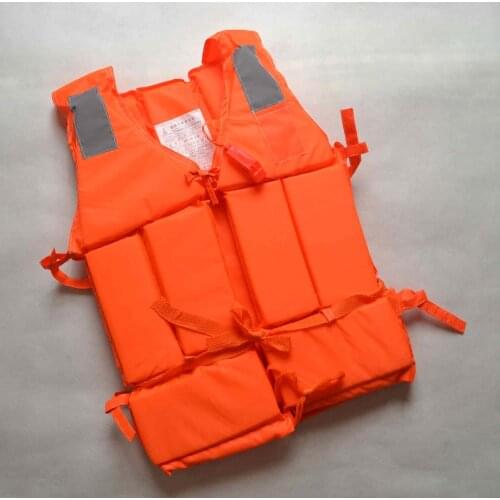 Orange Adult Foam Swimming Life Jacket Vest + Whistle NEW