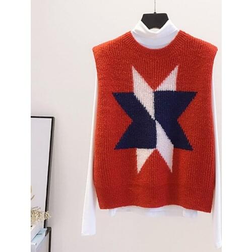 Autumn Winter New Argyle Sweater Vest O Neck Gray Sleeveless Vintage Knitted Pullover Loose Fashion England Style Flame Clothes