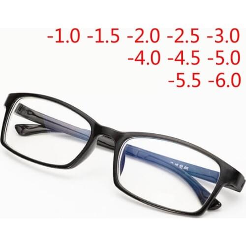 Plastic Full Frame Finished Myopia Glasses Blue Coated Student Short Sight Eyewear -1.0 -1.5 -2.0 -2.5 -3.0 -3.5 -4.0 -5.0 -6.0