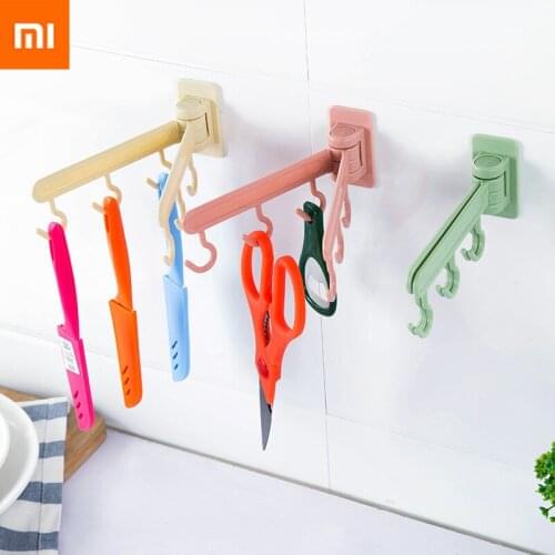 Xiaomi Mijia Rotatable Seamless Adhesive Hook Strong Bearing Stick Hook Kitchen Wall Hanger Bathroom Kitchen supplies Hooks