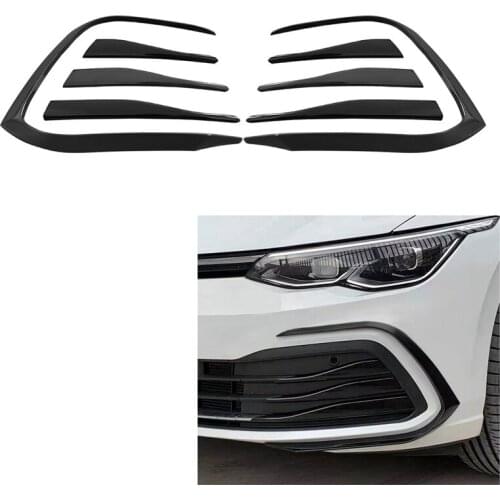 Car Front Bumper Fog Light Lower Grille Frame Spoiler Splitter for Golf 8 MK8 2020 2021